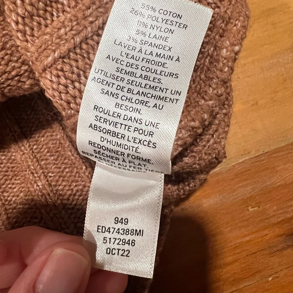 Open Edit Tan Cowl Neck Ribbed Sweater - Picture 7 of 7
